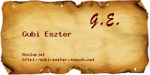 Gubi Eszter névjegykártya